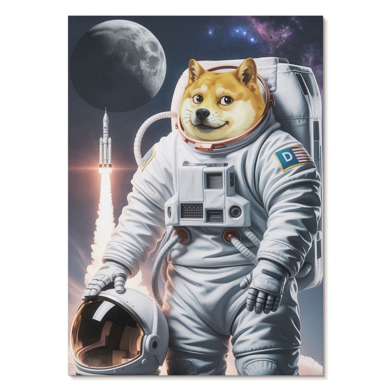 Plakat na Płótnie Tulup 29,7x42 cm (A3) Pies astronauta Do biura, salonu, 1 szt.