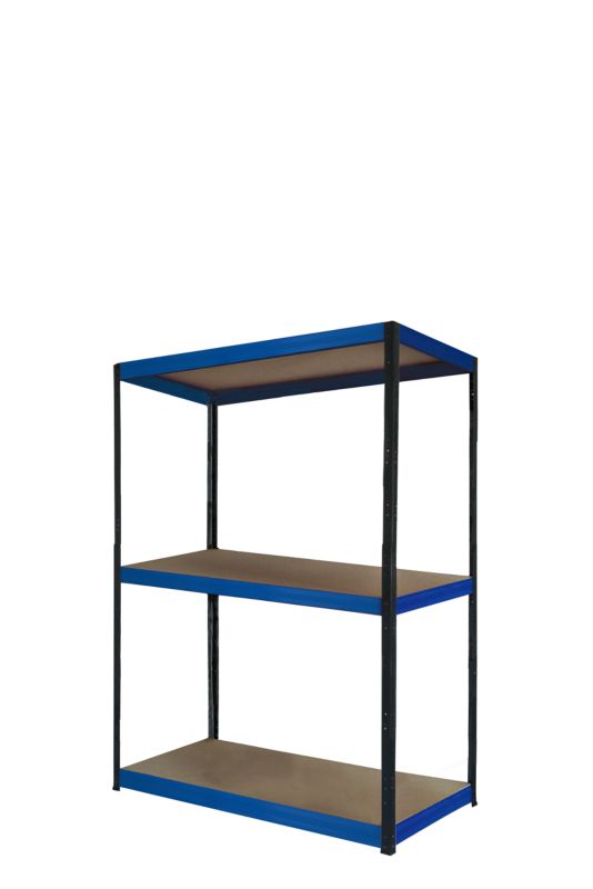 Regał metalowy MODO24 magazynowy warsztatowy grafitowo-niebieski helios 90x120x30cm 3 półki po 175 kg 1 szt.