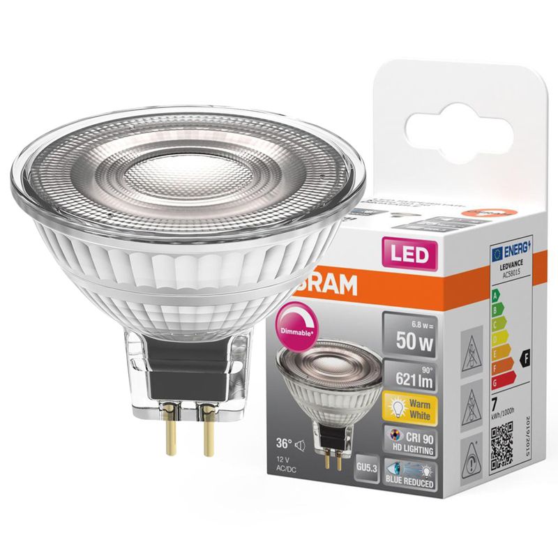 Żarówka LED Osram Superstar MR16 Reflektor GU5.3 6.8W 621lm 2700K 12V 36st Ściemnialna 1 szt.