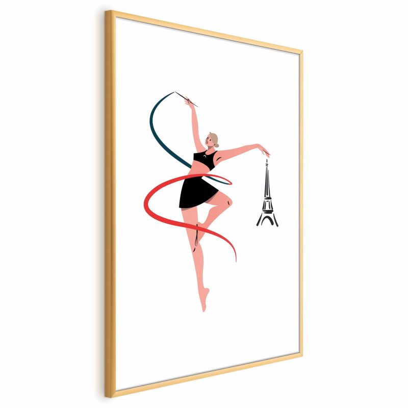 Plakat Artgeist Gimnastyka artystyczna 60x90 cm z ramą złotą 1 szt