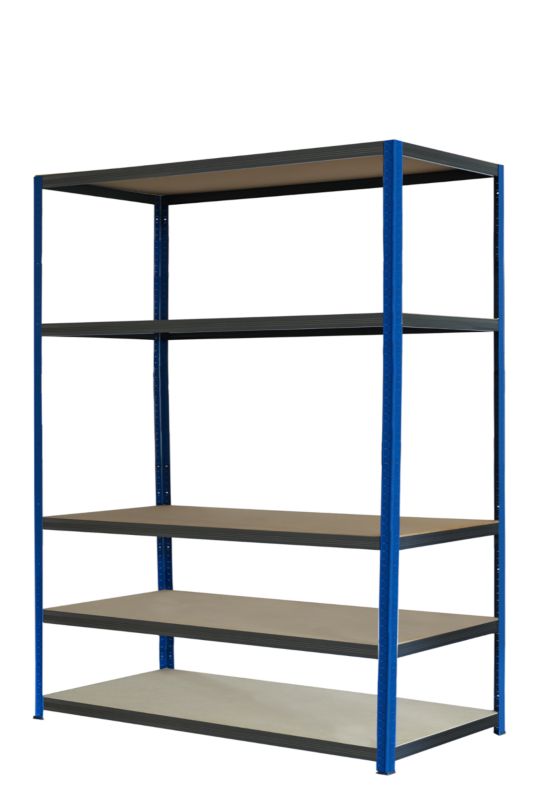 Regał metalowy MODO24 magazynowy niebiesko-grafitowy helios 213x150x35cm 5 półek po 275 kg 1 szt.
