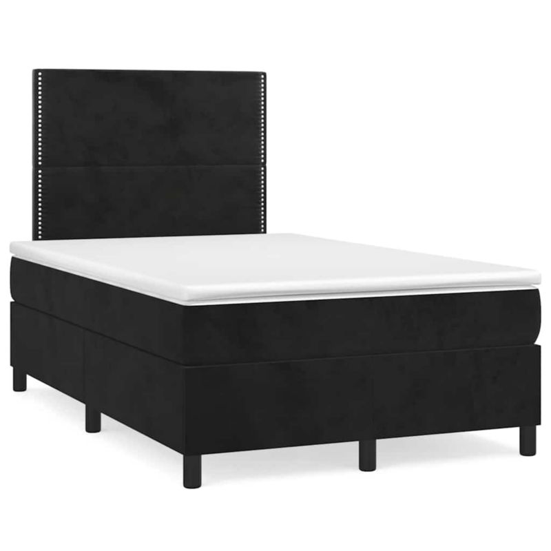Łóżko z materacem WaszeMeble 120x200 cm Czarny aksamit z LED WM-3270307 1 szt.