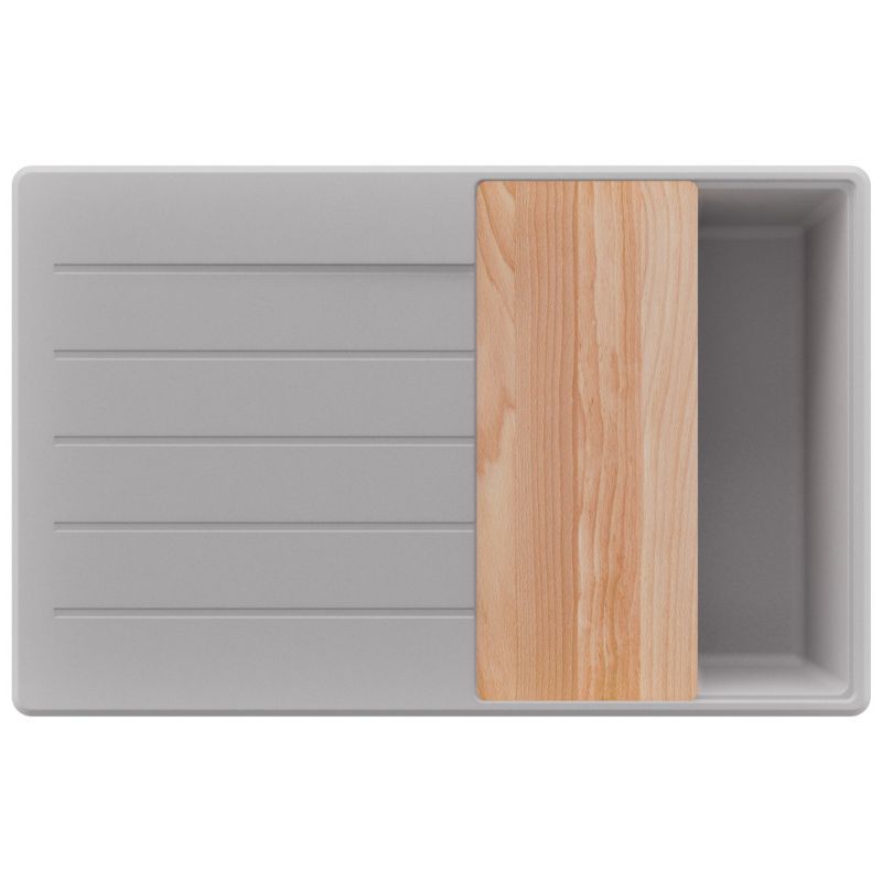 Zlewozmywak Kopenhaga Top PRIMAGRAN Nablatowy 78x50cm do Szafki od 45cm, Cały Szary + Syfon + Deska, S347, 1 szt.