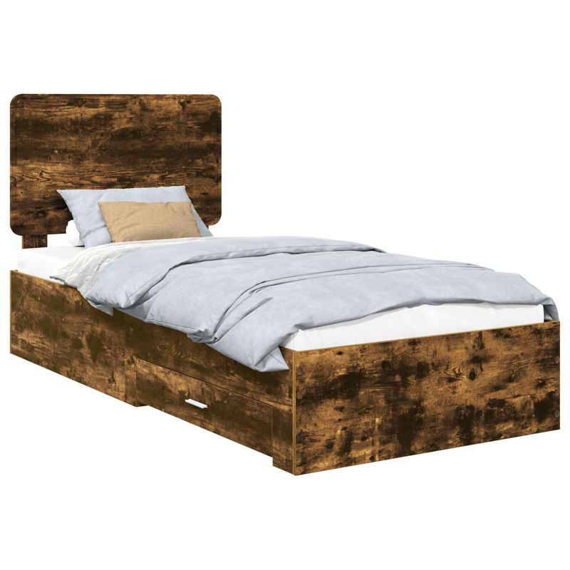 Łóżko WaszeMeble z Szufladami 100x200 cm Brązowe WM-3412823 1 szt.