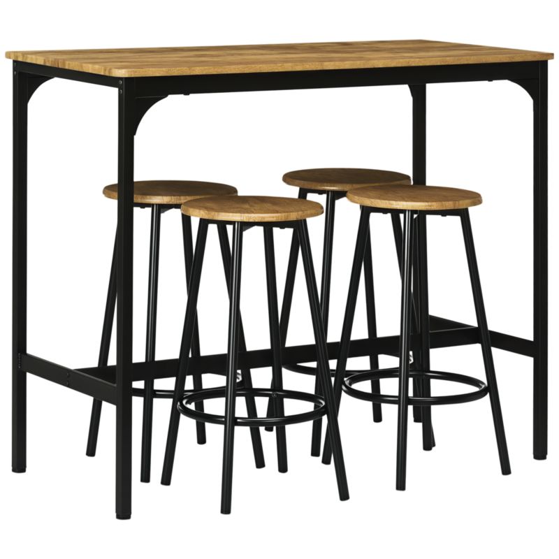 Zestaw mebli barowych Artdesign stół 110x50x89,5cm wys. i 4 stołki barowe hokery 30x60,5cm loft 1 kpl.