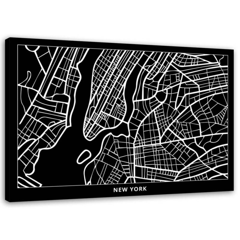 Obraz na płótnie Feeby Nowy Jork - plan miasta 120x80cm 1szt