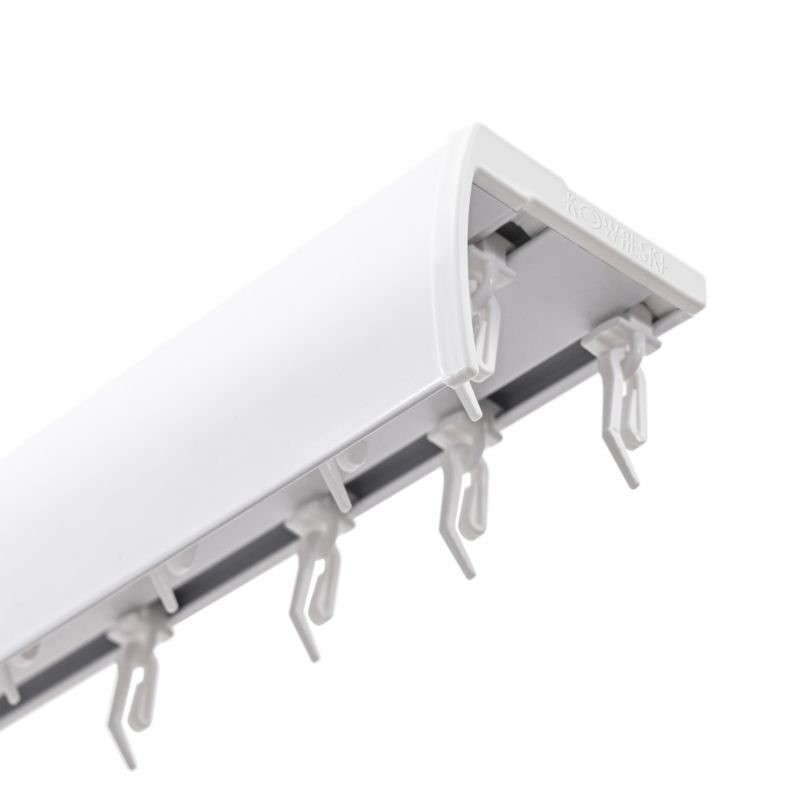 Karnisz szynowy Kowalski dwutorowy z osłoną aluminiowy biały 170 cm 1 kpl