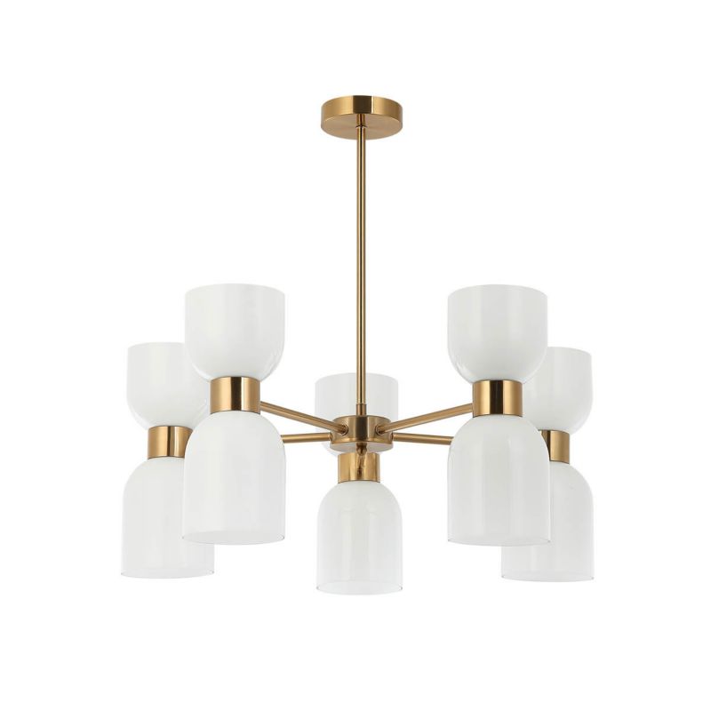 Lampa wisząca Italux Monza mosiężno-biała wym: 50 x 70 x 70 cm 10xE27 x 1 szt.