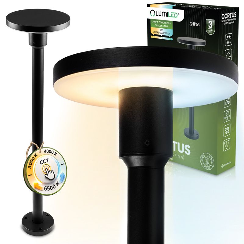 Lampa Ogrodowa Lumiled Zewnętrzna Słupek Stojący CCT LED 12W 3000-6500K IP65 1 szt.