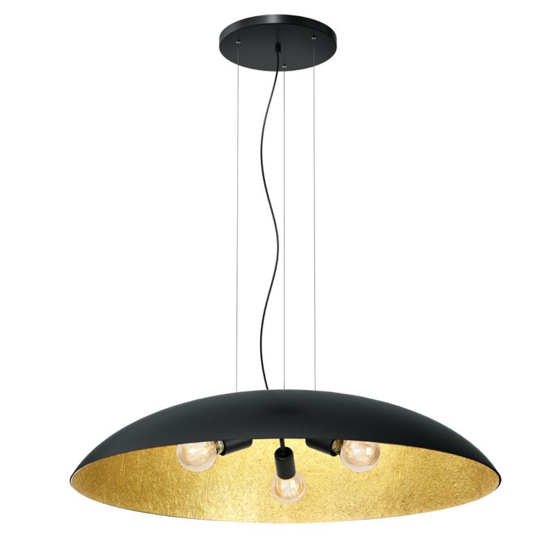 Lampa wisząca Luminex Compo czarny mat-złoty mat wym: 130 x 100 x 100 cm 3xE27 x 15W 1 szt.