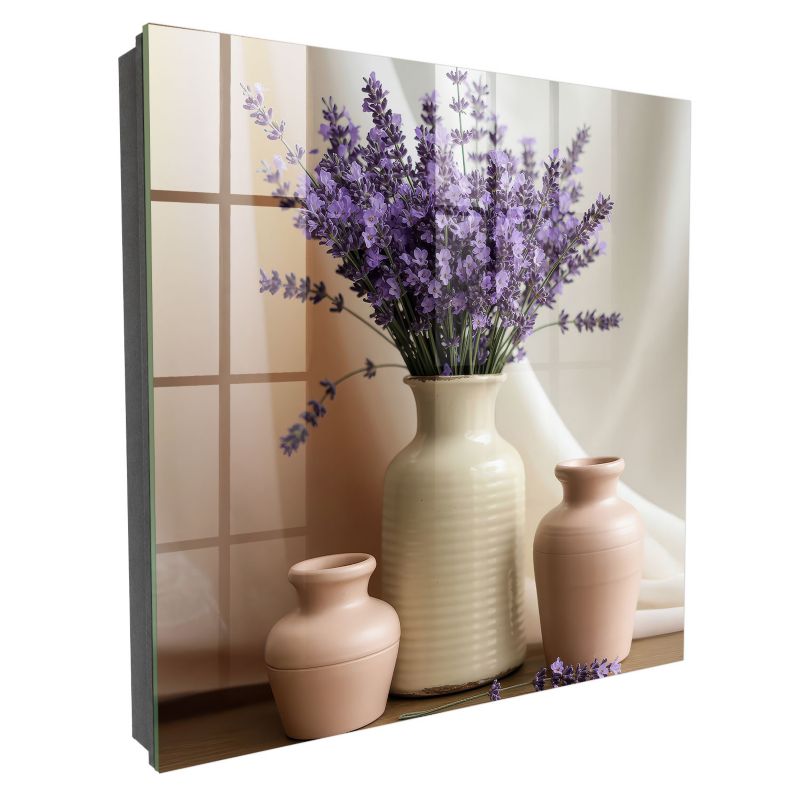 Wieszak Na Klucze Zamykany Tulup 30x30 cm Kwiaty w wazonie 1 - Czarna - Otwierana na prawo 1 szt.