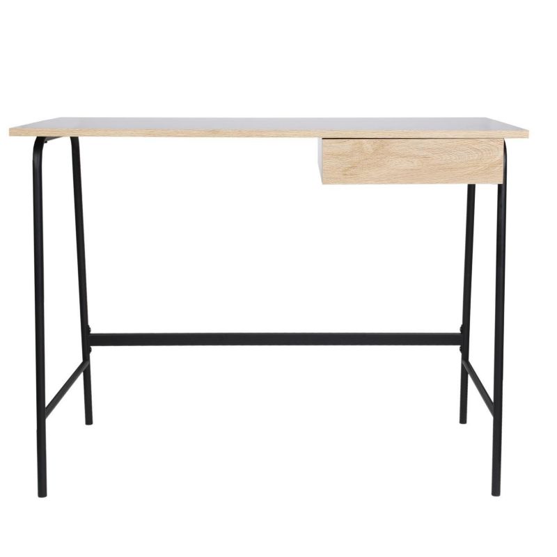 Biurko Stanford INTESI biurko czarne nowoczesne z małą szufladą 100 cm 1 szt.