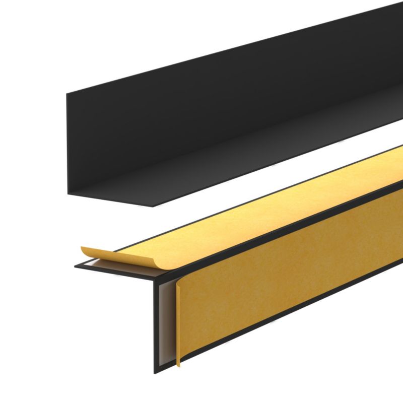 Listwa przypodłogowa z twardego PVC 20x20 mm QUEST, samoprzylepna, dekoracyjna - 275 cm, czarny, 1 szt.
