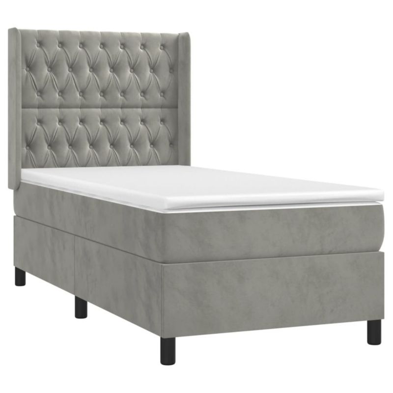 Łóżko kontynentalne WaszeMeble 90x190 cm szare WM-3139715 1 szt.