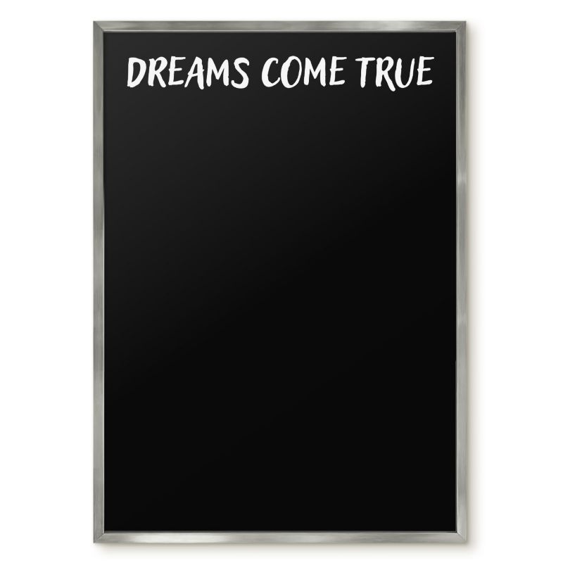 Tablica Magnetyczna Dekoracyjna Ścienna Tulup 50x70 cm Dreams come true 5 - Srebrna rama Do salonu, sypialni 1 szt.