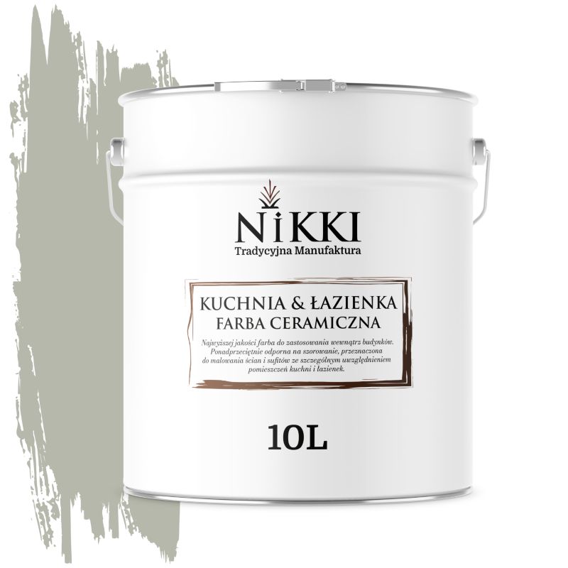 Farba Ceramiczna do Kuchni i Łazienki Zmywalna NIKKI Khaki H1747 Głęboki Mat 10L