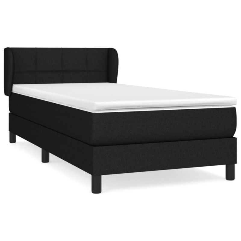 Łóżko z materacem WaszeMeble 90x200 cm Czarny tkanina WM-3126215 1 szt.