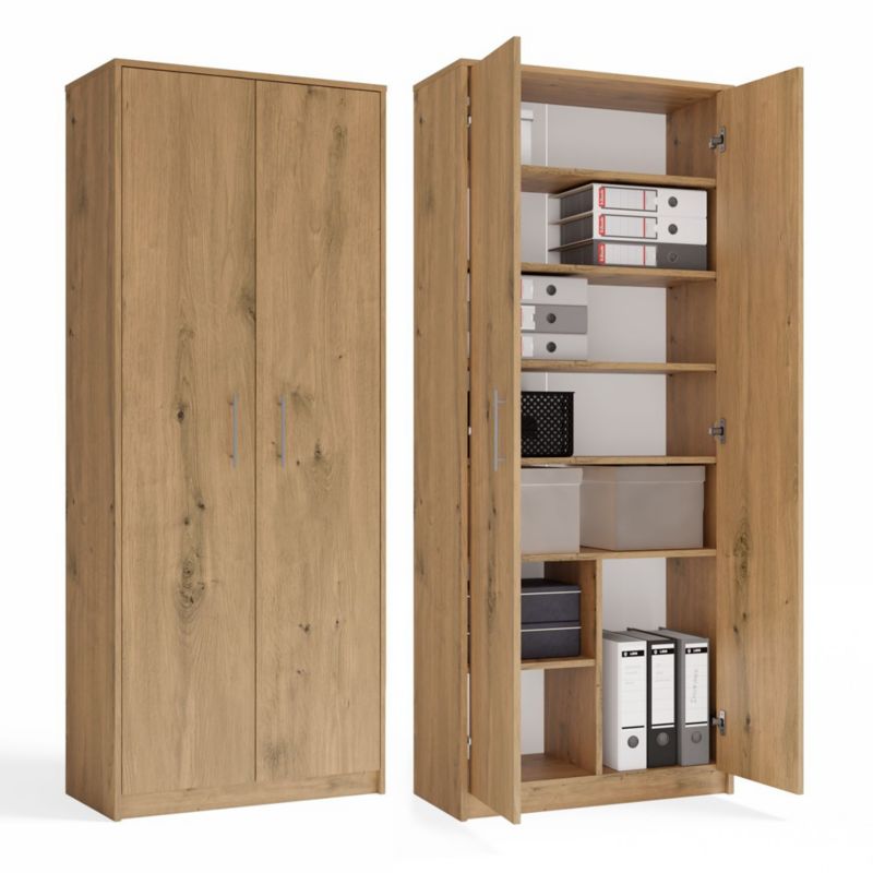 Regał Biurowy OLIV 2D Topeshop 2 Drzwi Do Biura Do Gabinetu Salonu DĄB ARTISAN 1 szt.