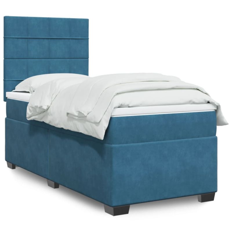 Łóżko z materacem WaszeMeble 90x190 cm niebieski WM-3290790 1 szt.