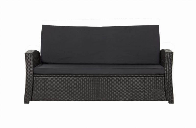Poduszka ogrodowa na sofę Technorattan, Setgarden,130x60cm +130x50cm Czarna dwustronne Poduszki na meble ogrodowe-Rattan, 1szt