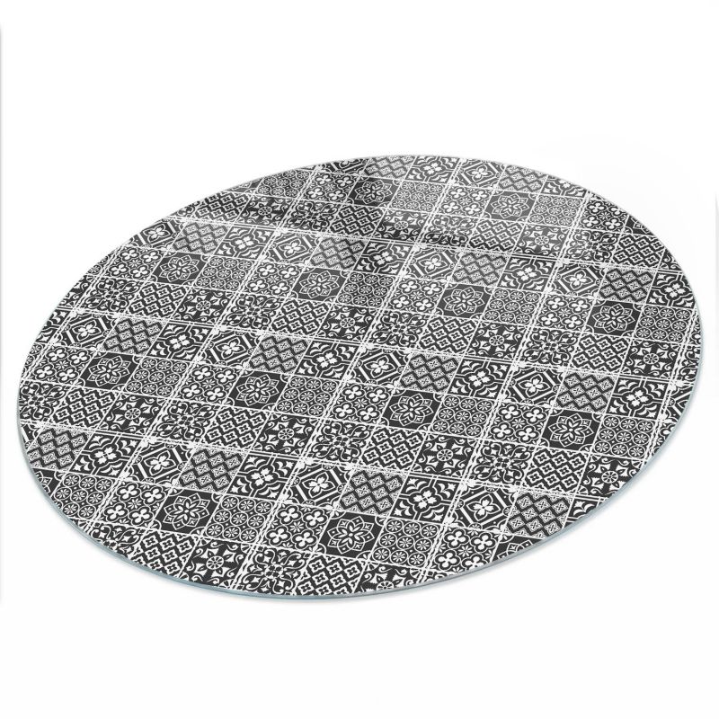 Szklany Blat ArtPrintCave fi90 cm Geometryczne wzory - Blat na Stół z Nadrukiem Dekoracyjnym 1 szt.