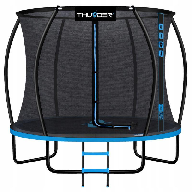 Trampolina ogrodowa THUNDER 8ft 244 cm z siatką wewnętrzną i wytrzymałym batutem 1szt.