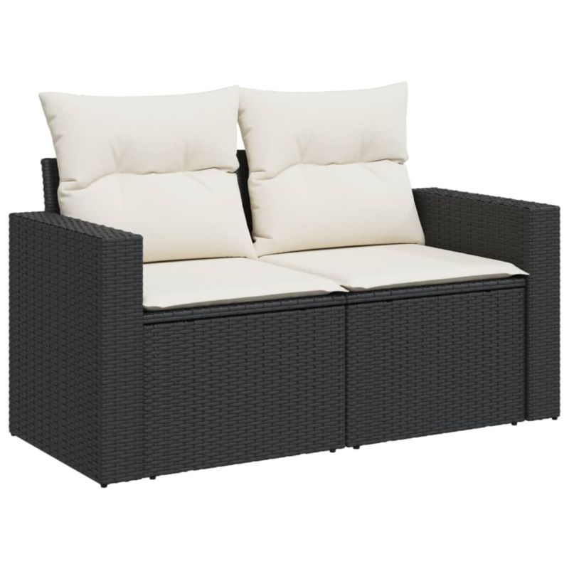 Sofa ogrodowa WaszeMeble z technorattanu czarna z poduszkami WM-366016 1 szt.