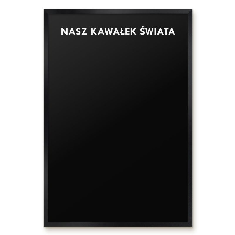 Tablica Magnetyczna W Ramie Tulup 40x60 cm Nasz kawałek świata 7 - Czarna rama Do salonu, sypialni 1 szt.