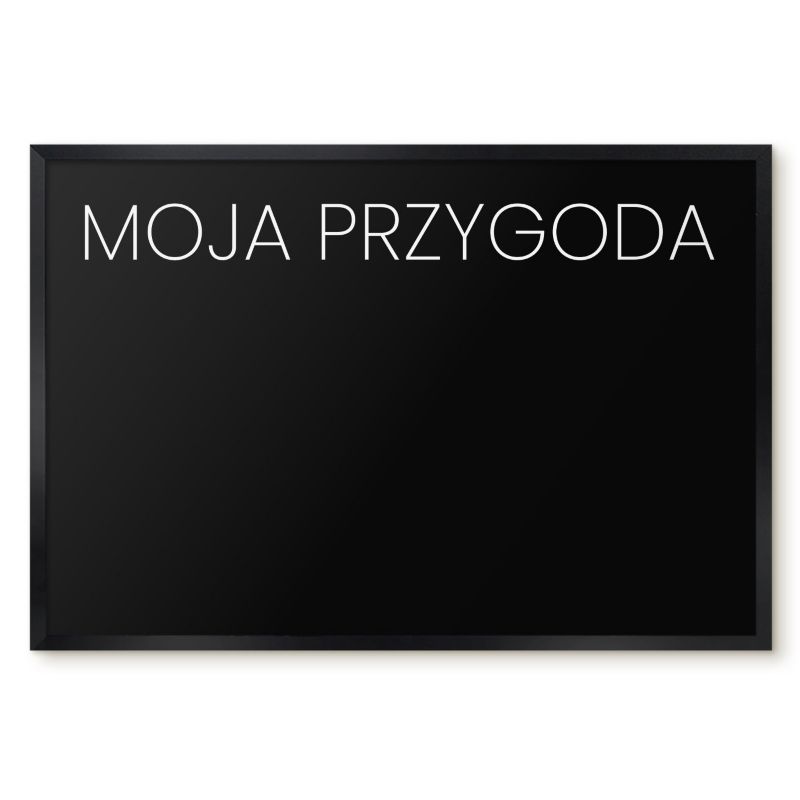Tablica Do Magnesów Tulup 60x40 cm Moja przygoda 8 - Czarna rama Do salonu, sypialni 1 szt.