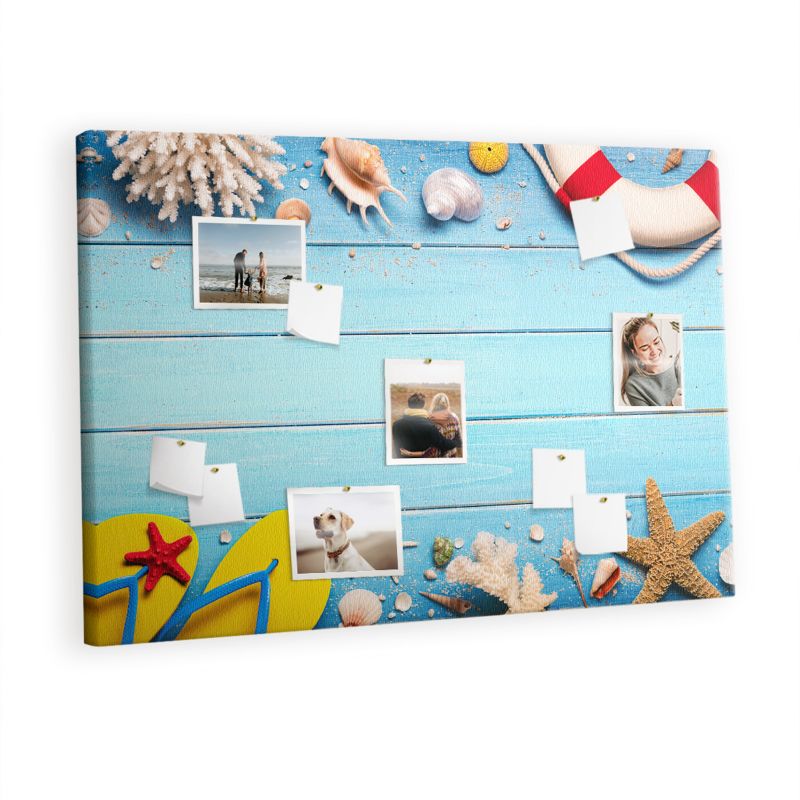 Tablica Korkowa Na Płótnie Tulup 120x80 cm Atrybuty marynistyczne morze Ozdobna loft Pinezki metaliczne 1 kpl