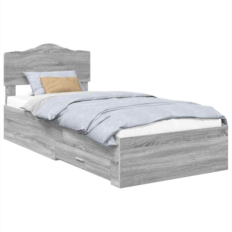 Łóżko WaszeMeble z Szufladami 100x200 cm Szare WM-3413234 1 szt.