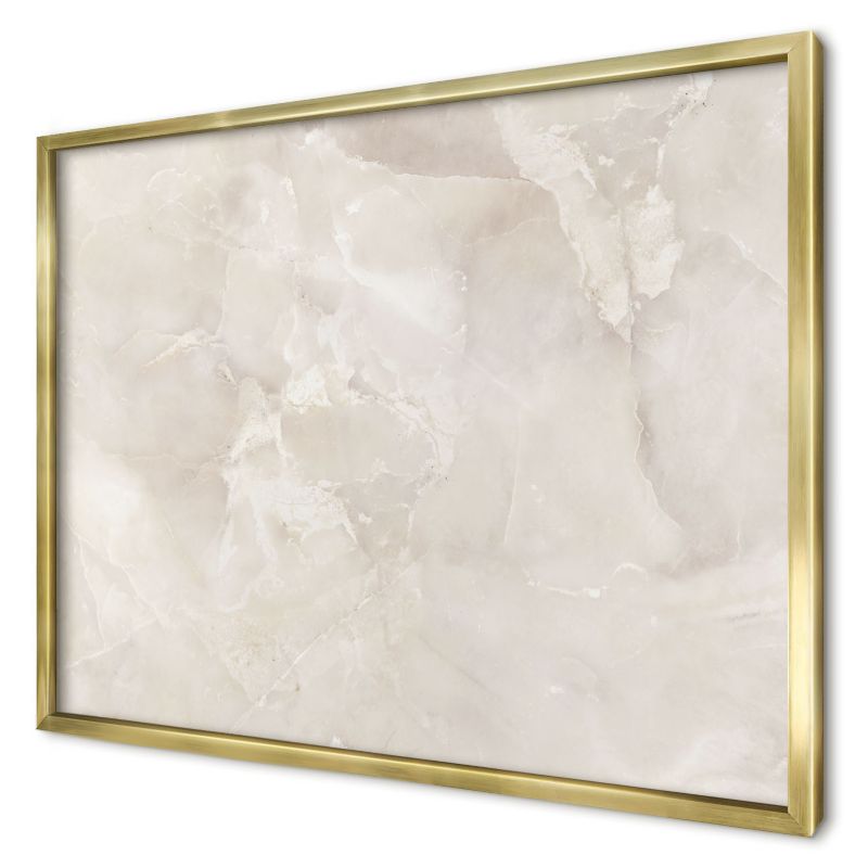 Tablica magnetyczna do salonu Wallfluent 70x50 Marmur beżowy w złotej ramie 1szt