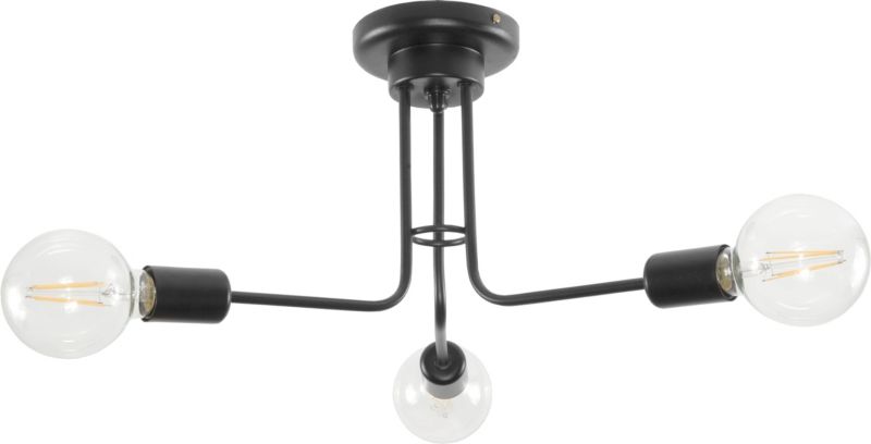 Lampa sufitowa EDYLIT czarna loft industrial 3xE27 odkryte żarówki FRIDA NEGRO 11-412 1 szt.