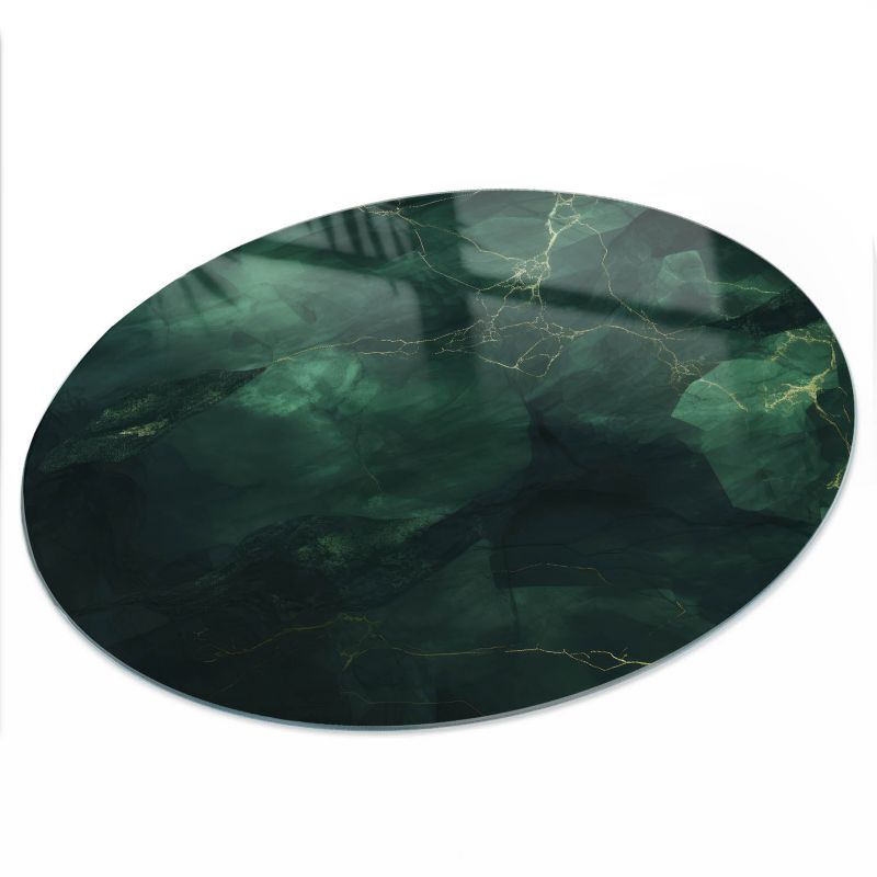 Blat ArtPrintCave fi100 cm Zielona tajemnica - Szklany Blat na Stół z Nadrukiem Dekoracyjnym 1 szt.