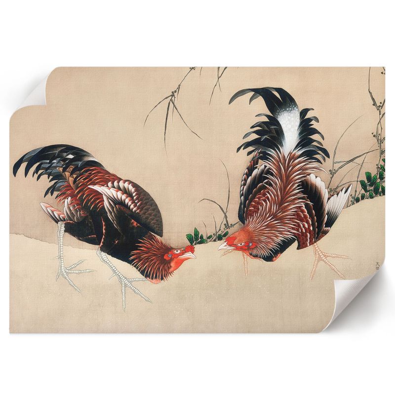 Plakat Do Pokoju Dziecka ArtPrintCave 42x29,7 cm Koguty Hokusai 1 szt.
