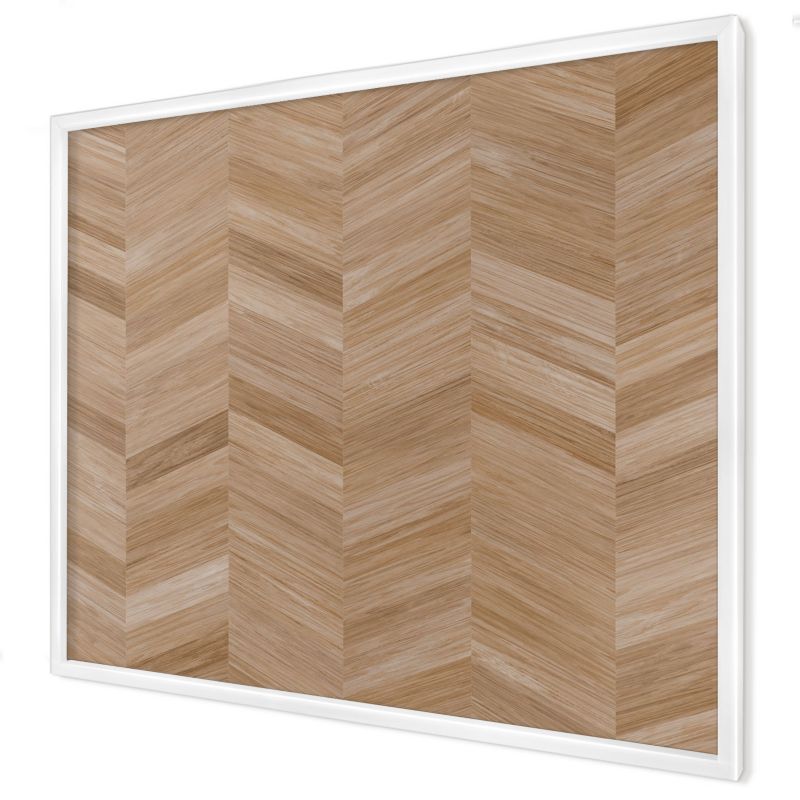 Tablica magnetyczna ozdobna Wallfluent 80x60 Jodełka drewna w białej ramie 1szt