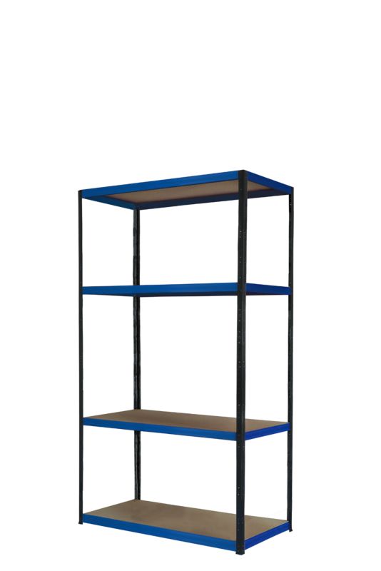 Regał metalowy MODO24 magazynowy garażowy grafitowo-niebieski helios 180x120x50cm 4 półki po 175 kg 1 szt.