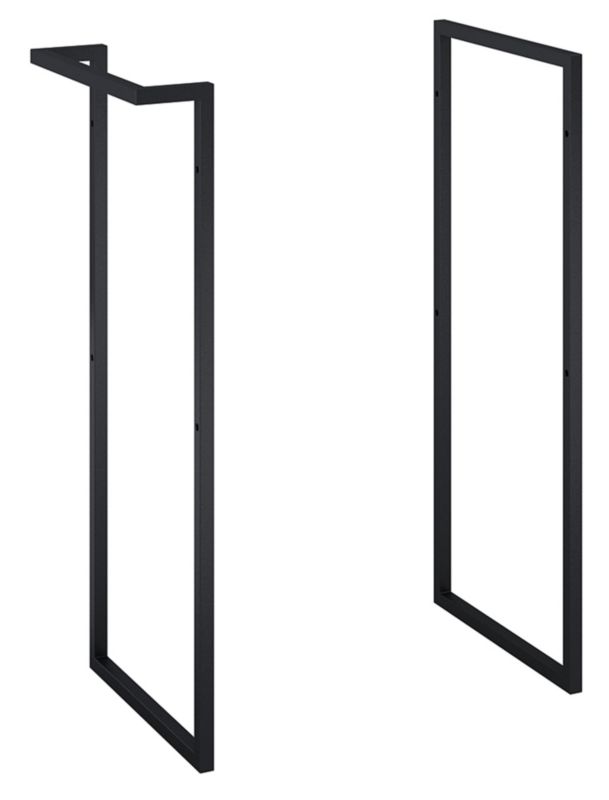 Stelaż meblowy Roca Roma Compact z relingiem aluminiowy 36x80 cm czarny mat 1 szt.