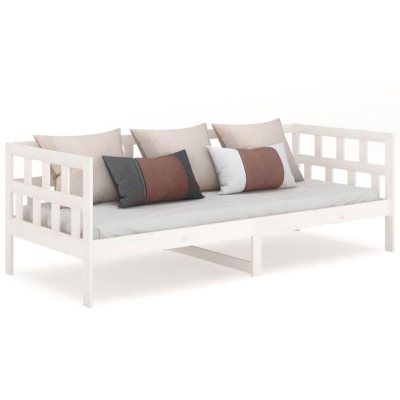 Sofa rozkładana VidaXL wielofunkcyjna, rustykalna, lite drewno sosnowe, biała, 1 szt.