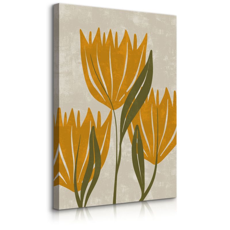 Obraz Muralo Do Salonu Pomarańczowe Tulipany Rośliny Styl Boho 40x50 cm 1 szt.