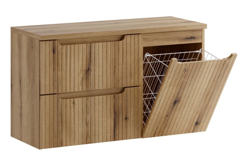 Szafka z koszem Furnidea 100 cm dąb Coast Evoke z blatem Nova zestaw 1 szt