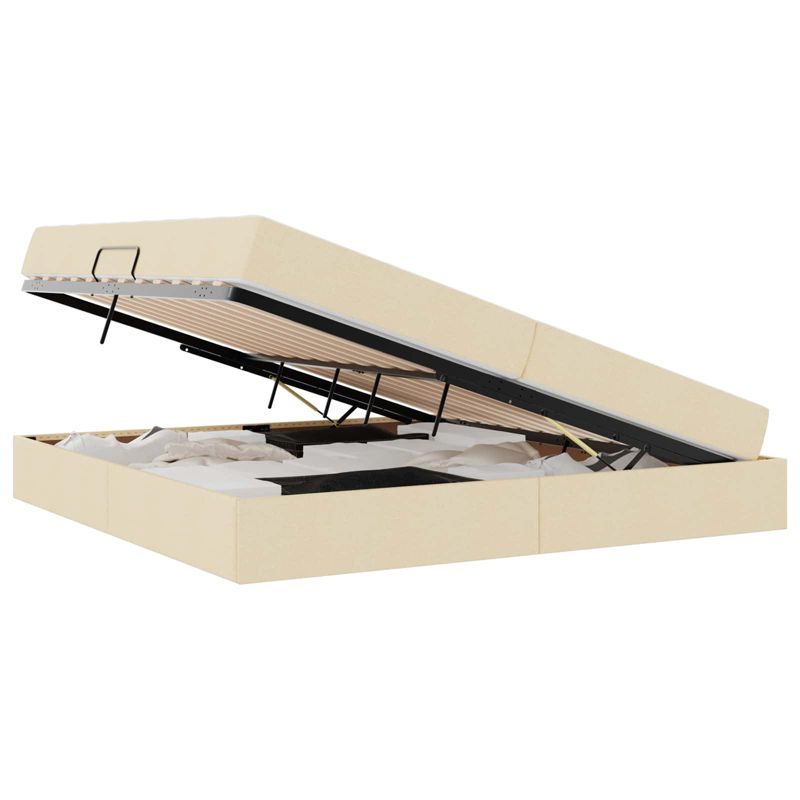 Łóżko Kontynentalne WaszeMeble z Materacem 200x200 cm Kremowe WM-3399686 1 szt.