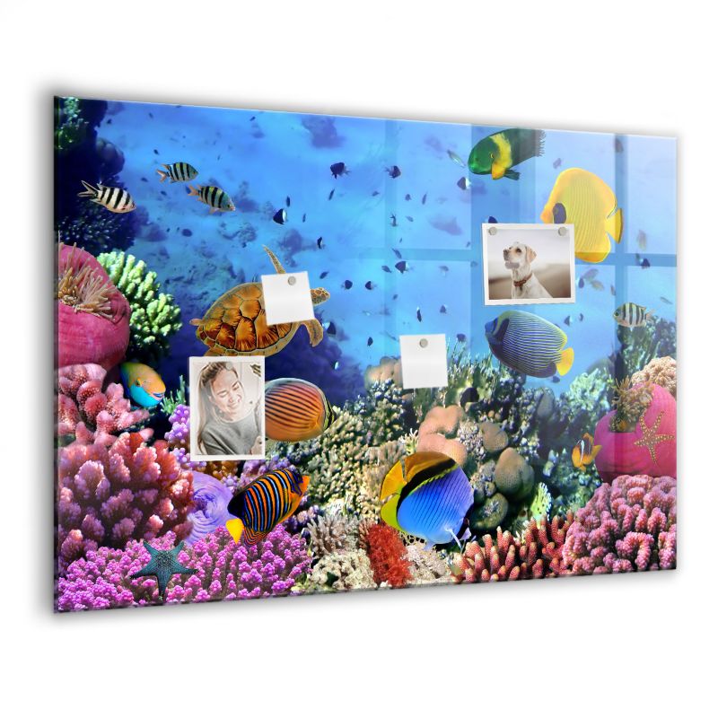 Tablica Magnetyczna Do Kuchni Wallfluent 100x70 cm Oceaniczna fauna i flora 1 szt.