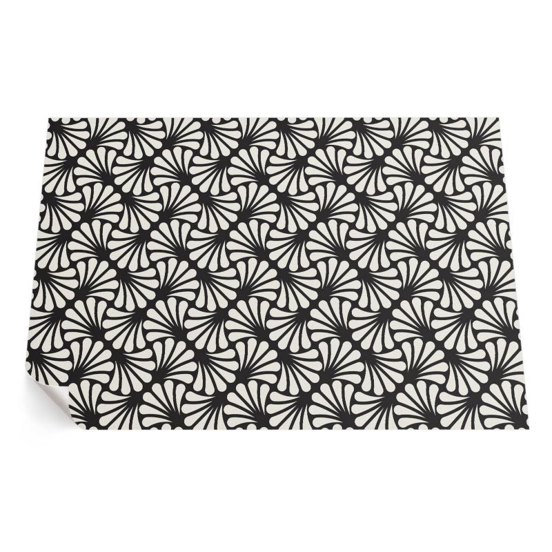 Balkonowy Dywan Winylowy UV ArtPrintCave 100x150 cm Geometria liście miłorzębu art deco glamour 1 szt.