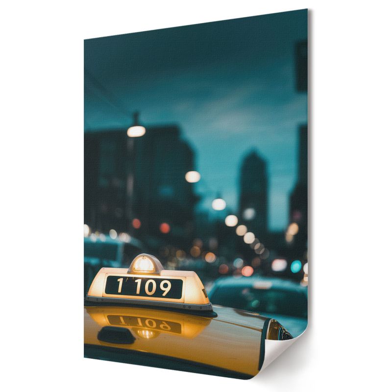 Plakat na płótnie Wallfluent Format A3 Taksówka nocą Kolektyw Soft Structure 1 szt.