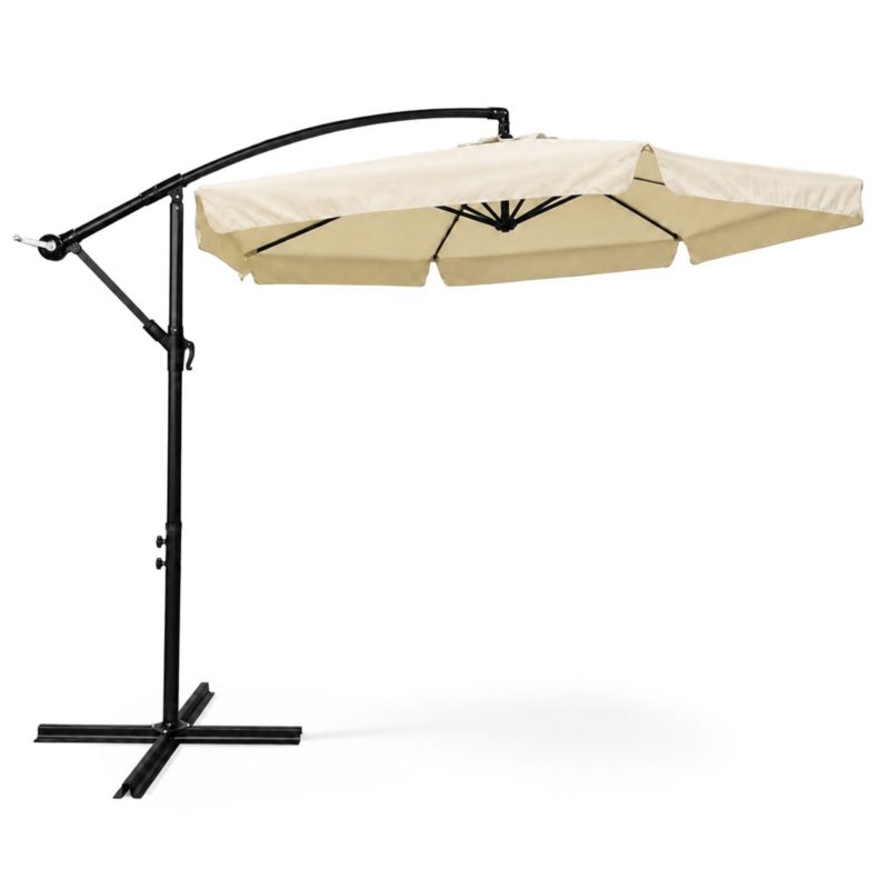 Wodoodporny parasol ogrodowy i tarasowy CYNIA w kolorze beżowym waga 11,7 kg wymiary 300x300x245 cm 1 szt.