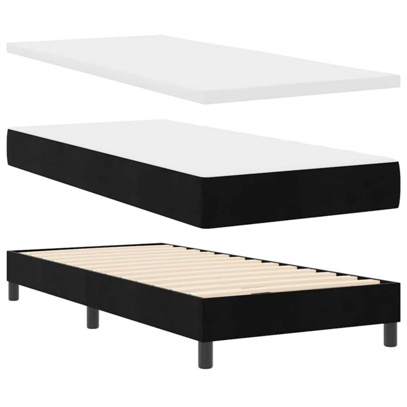 Łóżko z materacem WaszeMeble 90x200 cm Czarny aksamit WM-3340426 1 szt.