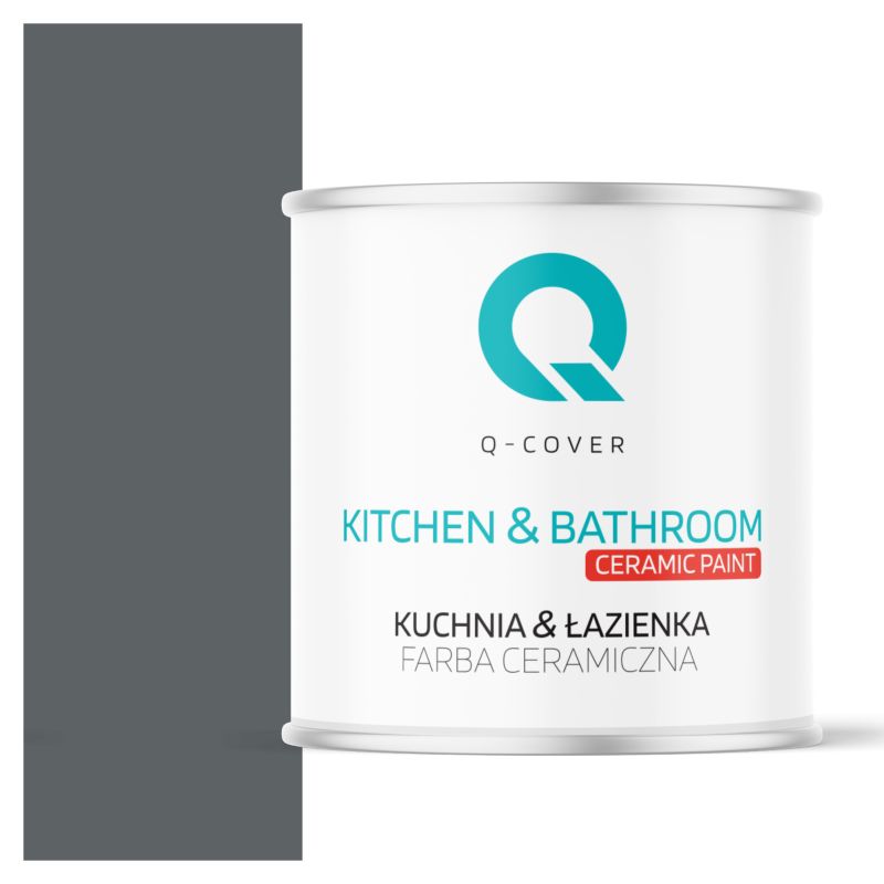 Farba Ceramiczna Kuchnia & Łazienka Q-Cover Antracyt H0912 Głęboki Mat 2L