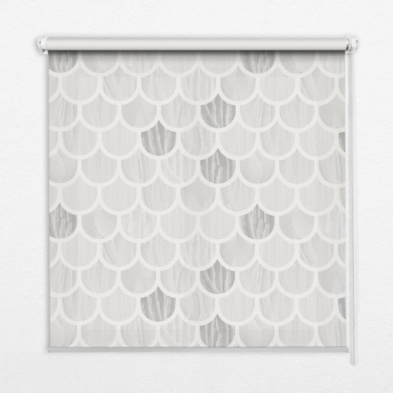 Roleta Wzorzysta Tulup 150x140 cm Szare Łuski Montaż do ściany/sufitu 1 szt.