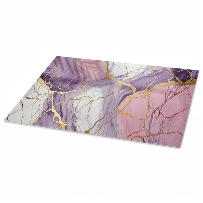 Szklany Blat ArtPrintCave 120x80 cm Fioletowy marmur - Blat na Stół z Nadrukiem Dekoracyjnym 1 szt.